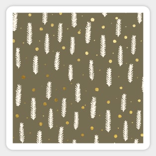 Christmas branches and dots - kraft and gold Sticker